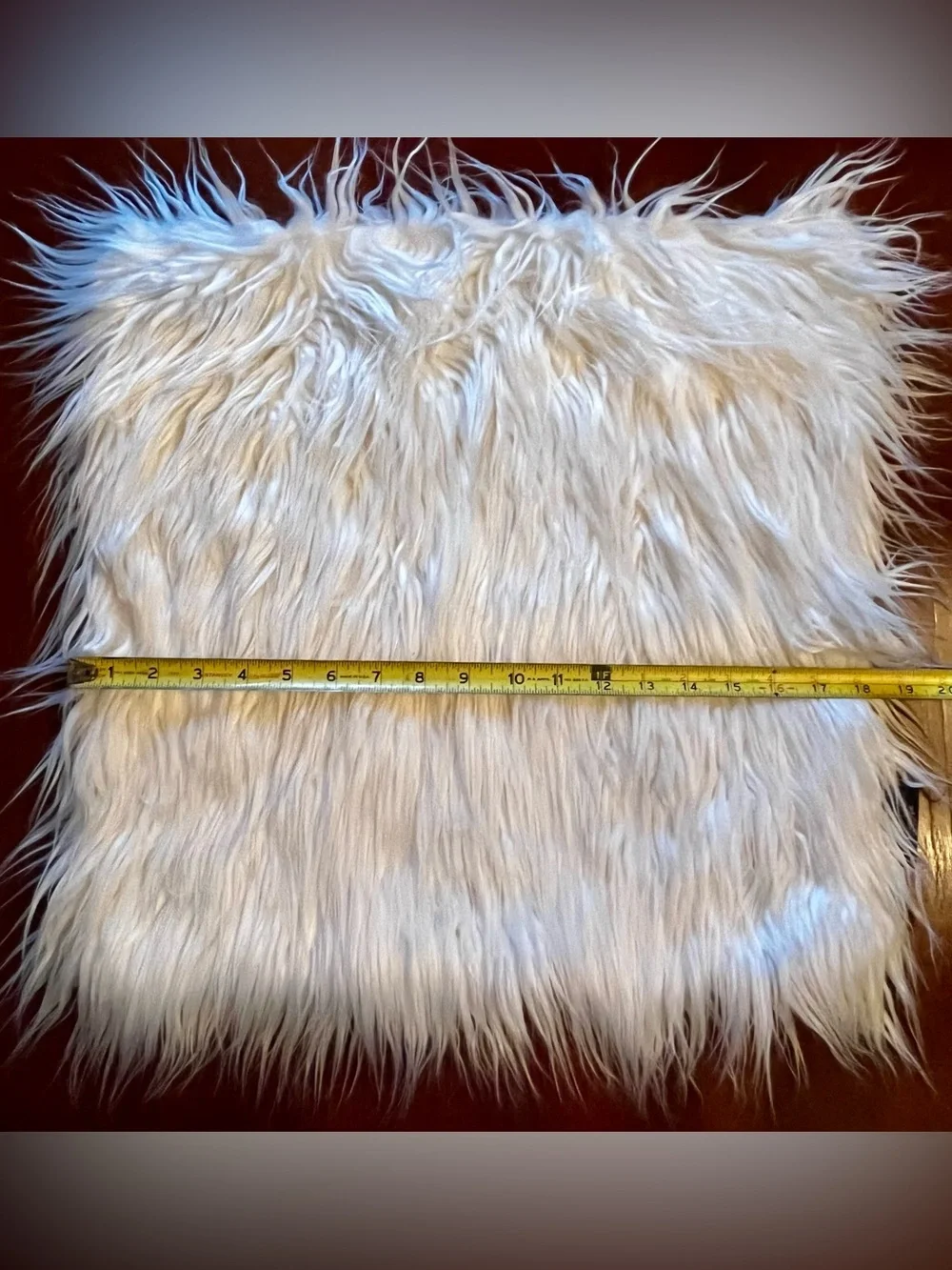Phantoscope Faux Mongolian Fur Decorative Pillow Cover White 18” x 18” Fluffy